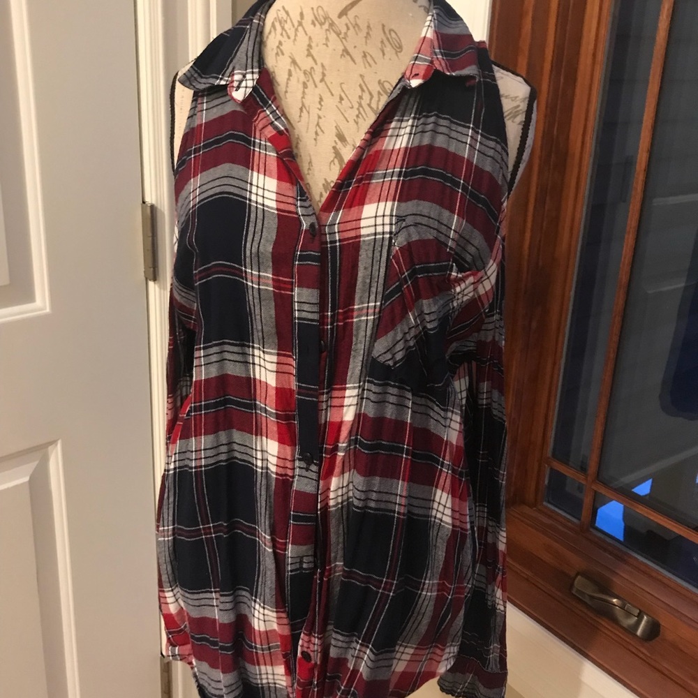 Abound open shoulder flannel